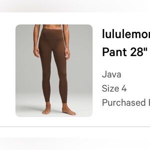 Lululemon - Align High Rise Pant - Java